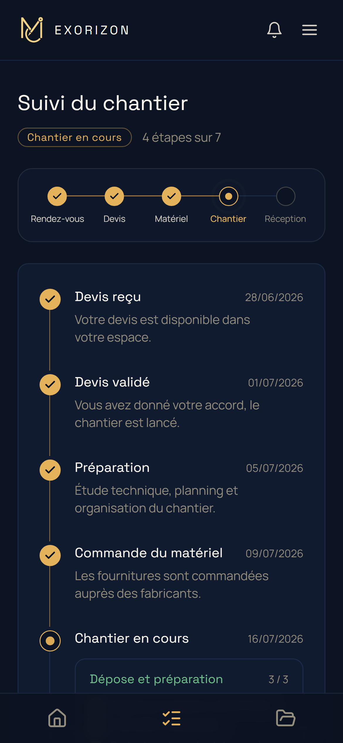 Le suivi du chantier, phase par phase et tâche par tâche